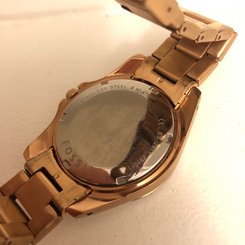 Fossil Rosegold Riley Rhinestones Women’s Watch - Picture 7 of 7
